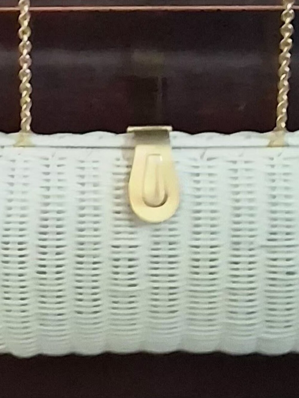 Courtney & Co. SUMMER White & 'Gold' 'wicker' Bag Pocket Book
